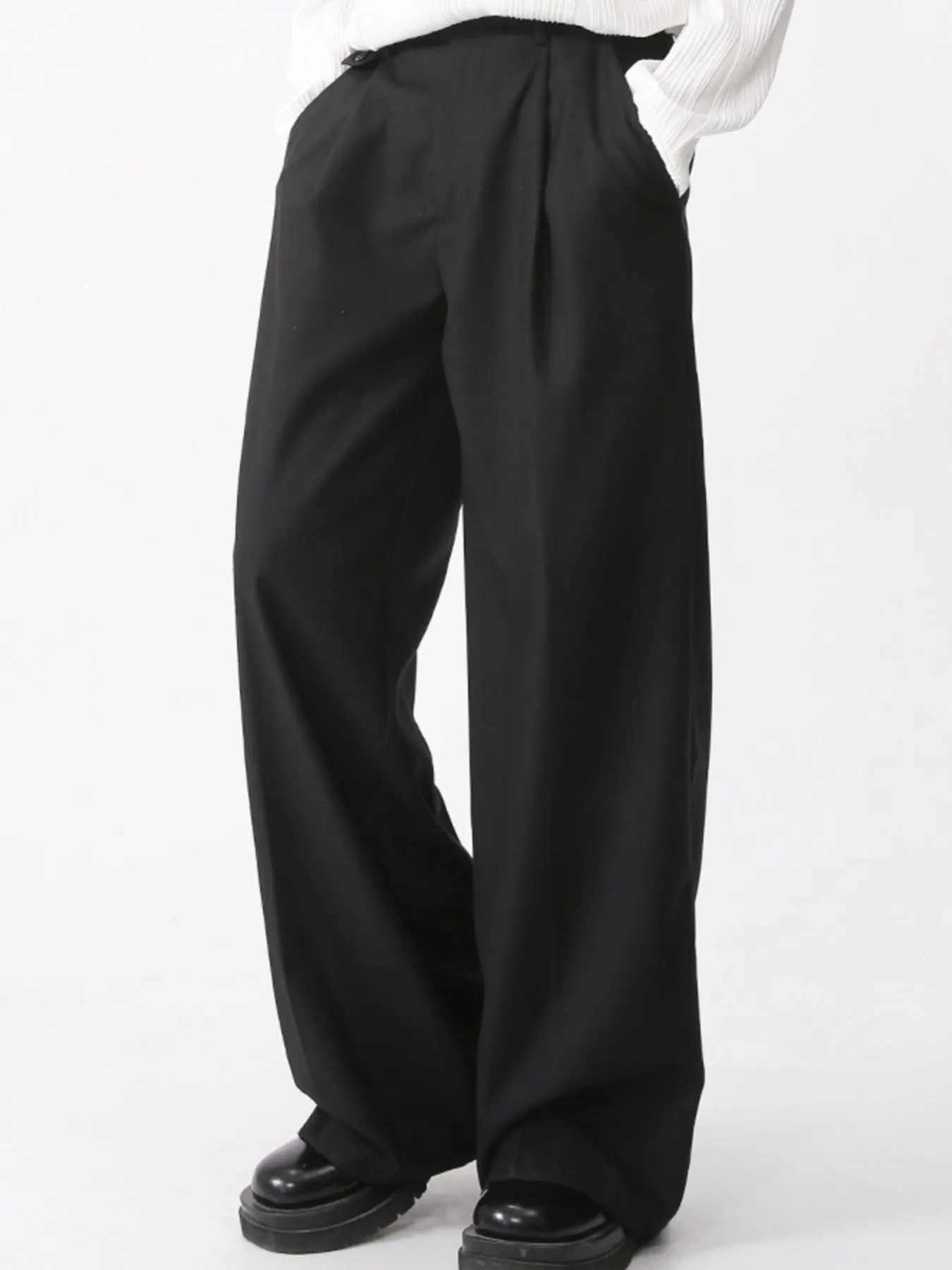 Men's High-Waisted Wide-Leg Pants